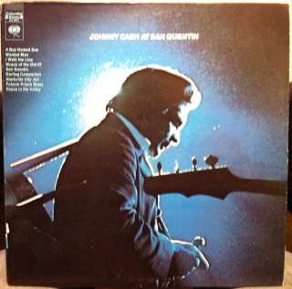 JOHNNY CASH at san quentin LP 1969 CS 9827 1A VG+  