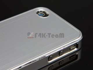   Aluminum Chrome Hard Case Back Cover For iPhone 4 4S Silver  