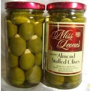Almond Stuffed Gourmet Queen Spanish Olives 12 oz. Jar   3 Jars 