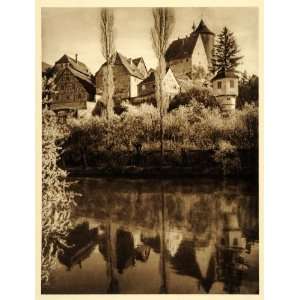   River Neckar Ludwigsburg Baden   Original Photogravure