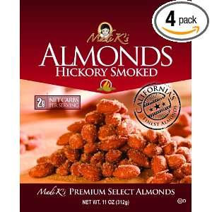 Madi Ks Hickory Smoked Almonds, 11 Ounce Pouches (Pack of 4)  