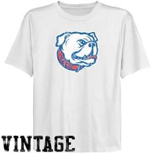 Louisiana Tech Bulldogs Youth White Distressed Logo Vintage T shirt