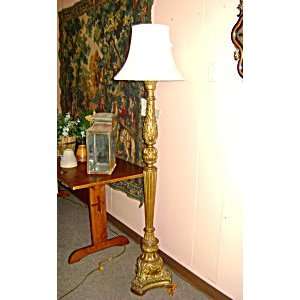  19th Century French Louis Xiv Style Gilded Floor Lamp 
