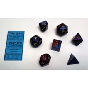  Chessex Dice Polyhedral 7 Die Gemini Dice Set   Blue 