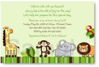 Jungle Animals Baby Shower Invitation Print Your Own  