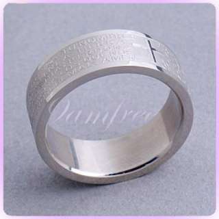 Cross Lection Lord Prayer 316L Stainless Steel Ring 7#  