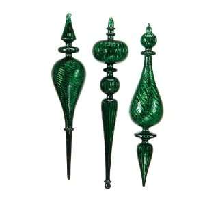  Pack of 6 Victorian Inspirations Green Glass Finil 