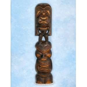  STACKED TIKI KANALOA & LONO 40   ISLAND DECOR