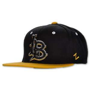 Zephyr NCAA Long Beach State Snapback Hat, Black/Gold  