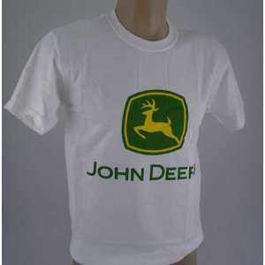 John Deere White T shirt with Logo   AI289