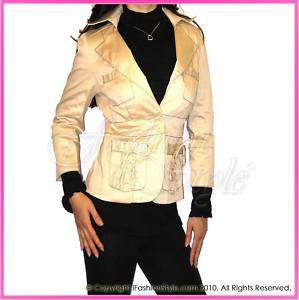 W64 – KATHERINE Lace Up Collar Blazer Jacket Dress Top  