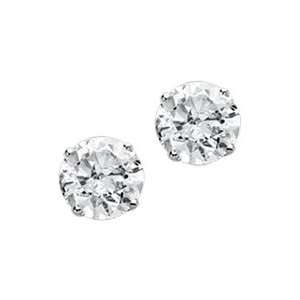   . White Gold, 1 ct. tw. Brilliant Diamond Solitaire Earrings Jewelry