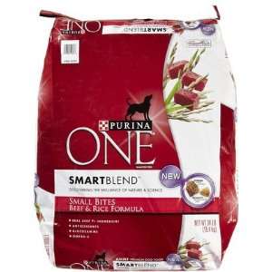 Purina One Small Bites Beef & Rice Adult Formula   34 lbs (Quantity of 
