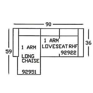  Lind 929 5 Sectional Sofa Arrangement (2 pieces) (Price is 