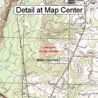 USGS Topographic Quadrangle Map   Lillington, North Carolina (Folded 