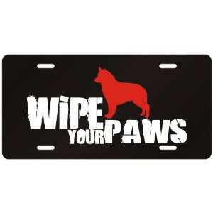   Belgian Laekenois / Wipe Your Paws  License Plate Dog