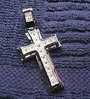 BLING/HIP HOP/ICED CROSS 925 STERLING SILVER CLEAR CZS 2 3/8