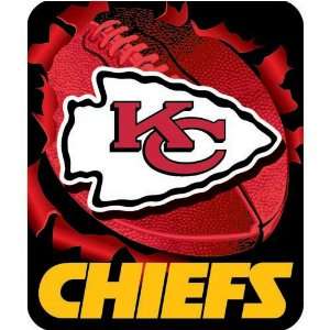 Kansas City Chiefs Royal Plush Raschel NFL Blanket (Burst Series 