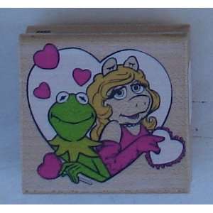 Kermit The Frog & Miss Piggy Wood Mounted Rubber Stamp (Discontinued 