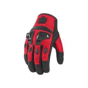  ICON JUSTICE MESH TEXTILE STREET GLOVES RED SM Automotive