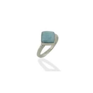  Square Larimar Ring, 7.0 Jewelry