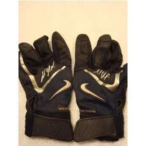 Matt LaPorta Game Used Nike Black Batting Gloves Sports 