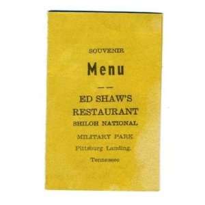  Ed Shaws Restaurant Menu Shiloh National Military Park 