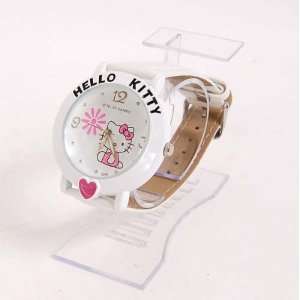  Hello Kitty Girl Wristwatch Wrist Watch Band White Toys 