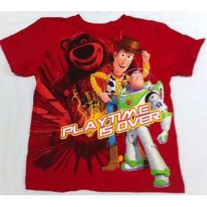  Boy Size Large 7, Disney Toy Story, Playtime Is Over, Red 