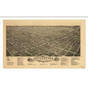  Historic Greensboro, North Carolina, c. 1891 (L) Panoramic Map 