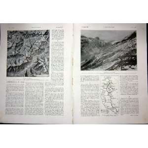  Iseran Mountain Map Route French Print 1937