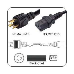   Cord L5 20 Plug to IEC 60320 C13 Connector 15 Feet 15a/125v 14/3 SJT