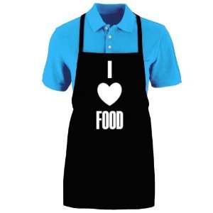 Funny I LOVE FOOD Apron; One Size Fits Most   Medium Length Kitchen 