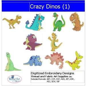  Digitized Embroidery Designs   Crazy Dinos(1) Arts 