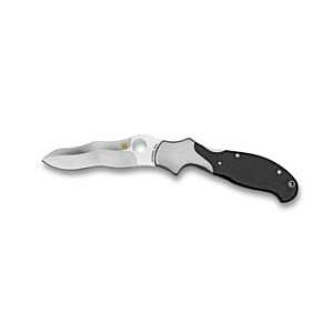  Spyderco Kris Folding Knife Stainless Plain Wave Blade 