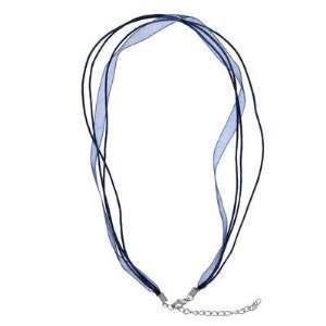   Blue Organza Ribbon and Cotton Cord Necklace Arts, Crafts & Sewing