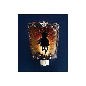  Night Light, Cowboy on Horse   Front View 5 3/4 x 4 z 