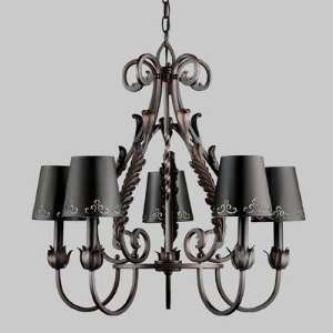 Domaine Chandelier in Olde Mill Copper with Optional Pierced Lamp 