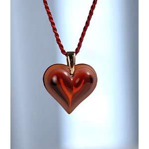  Lalique Heart Gold Red Necklace   6644600