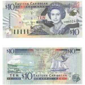  East Caribbean States Anguilla ND (1998) 10 Dollars, Pick 