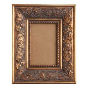  Set of 2 Antique Style Gold Wooden Frames with Floral 