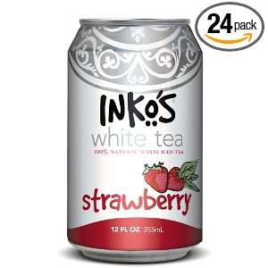 Inkos Strawberry White Tea, 12 Ounce Cans (Pack of 24)  