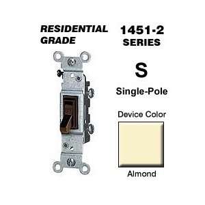   Amp Single Pole Toggle Switch Residential   Almond 1451 2 (Box of 10)A