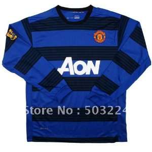  man.united 11/12 away blue long sleeved soccer jerseys and 