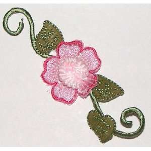   FREE/Flowers Pink Chenille Look   Iron On Applique 