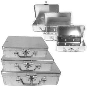 Trademark Global 3 Piece Aluminum Storage Box with Lockable Clasp and 