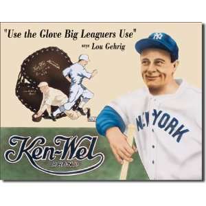  Lou Gehrig   Kenwel Metal Tin Sign 16W x 12.5h