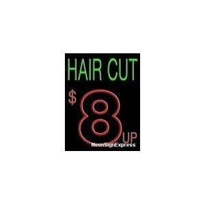 Hair Cut $8 Up Neon Sign