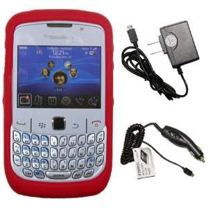 COMBO** Blackberry Curve 8500, 8510, 8520, 8530 Red Silicone Skin 