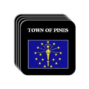  US State Flag   TOWN OF PINES, Indiana (IN) Set of 4 Mini 